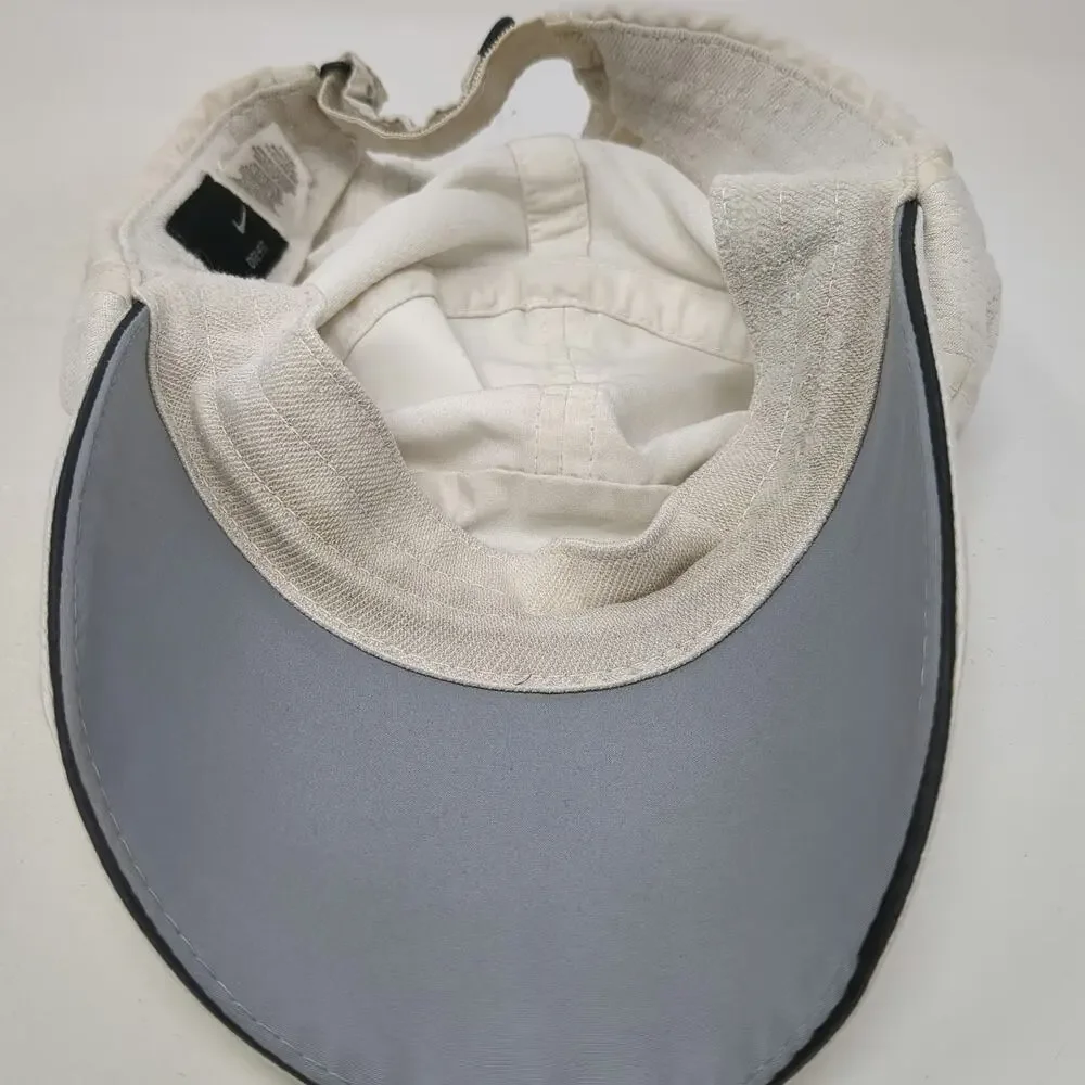 Nike Baseball Cap White One Size Dri-Fit Mesh Reflective Strapback Running Hat